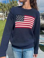 Blauwe trui met Amerikaanse vlag, Ophalen of Verzenden, Nieuw, Maat 38/40 (M), Blauw