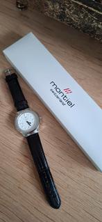 Montiel  braille horloge heren model, Overige merken, Leer, Staal, Polshorloge