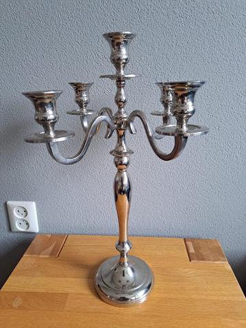 Grote 5-armige kandelaar - 47 cm - zilver beschikbaar voor biedingen