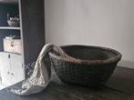 Mooie grote Leemmand, Huis en Inrichting, Woonaccessoires | Schalen en Manden, Ophalen, Zo goed als nieuw, Rond, Riet