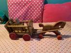 Vintage houten Paard en wagen set. Bieden., Ophalen of Verzenden, Gebruikt