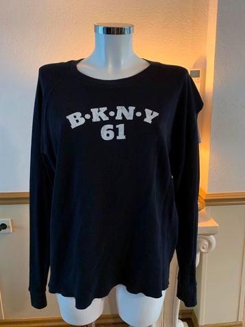 Donkerblauwe katoenen trui XL met opdruk beschikbaar voor biedingen