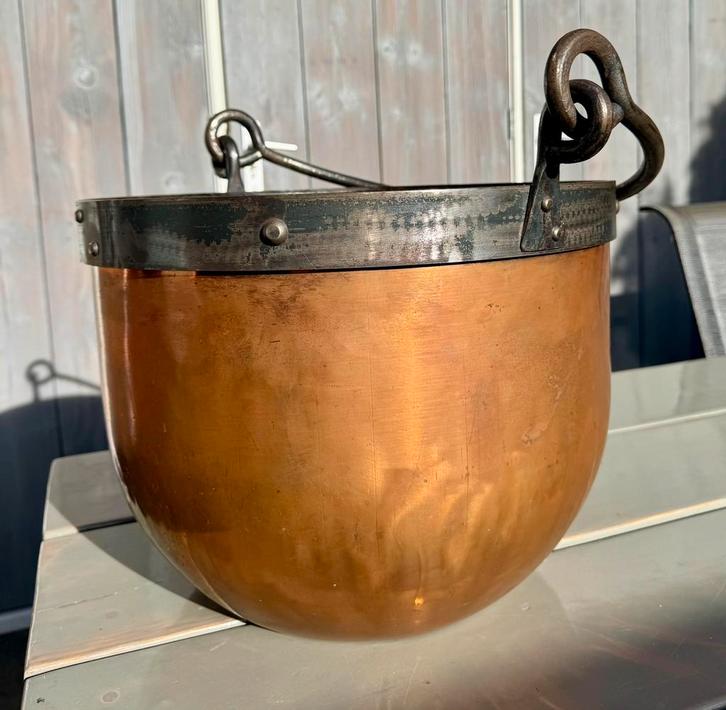 Koperen haardhout pot, Antiek en Kunst, Antiek | Koper en Brons, Ophalen