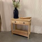 Sidetable - 80 x 40 cm - 2 lades - massief teak - TTM Wonen