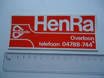 sticker oud HENRA Overloon retro plastic beschikbaar voor biedingen