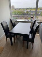 Eettafel uitschuifbar 140 of 180cm met 4 stoelen, Huis en Inrichting, Tafels | Eettafels, Ophalen, Gebruikt, 50 tot 100 cm, 150 tot 200 cm