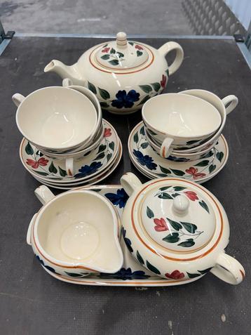 Boerenbont Theeservies Compleet Model 418 16-delig beschikbaar voor biedingen