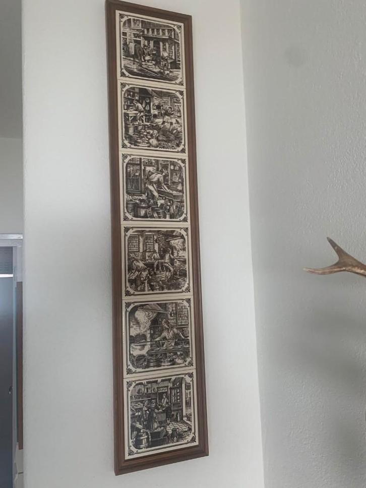 Wanddecoratie wandtegellijst met 6 tegels van bakker, Huis en Inrichting, Woonaccessoires | Wanddecoraties, Zo goed als nieuw