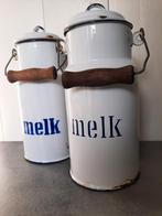 Oude emaille melkbussen met hengsel, Ophalen of Verzenden