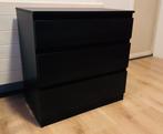 Zwarte ladekast Malm van Ikea, Huis en Inrichting, Kasten | Ladekasten, Ophalen, Gebruikt, 50 tot 100 cm, 3 of 4 laden