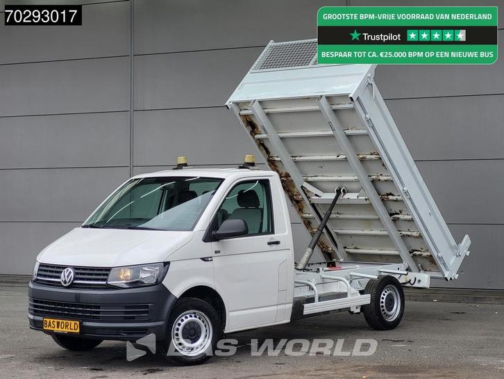 Volkswagen Transporter 150PK Kipper Trekhaak Euro6 Tipper Be, Auto's, Bestelauto's, Bedrijf, Te koop, Lederen bekleding, Radio