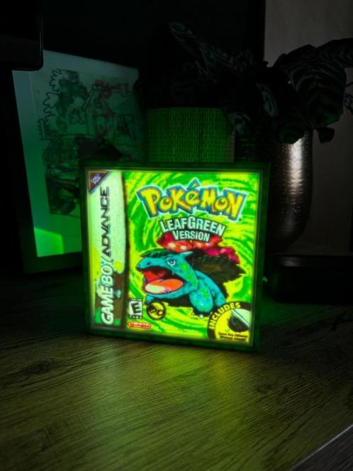 Pokémon Leaf Green Lithophane Lightbox – nachtlamp, Huis en Inrichting, Lampen | Tafellampen, Nieuw, Minder dan 50 cm, Kunststof