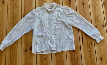 Minus blouse - Wit gestreept met ruffles - Maat 42 / Large beschikbaar voor biedingen