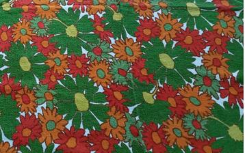 Badstof psychedelische lap stof oranje groen 165x140 (KLS18) beschikbaar voor biedingen