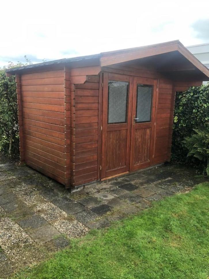 tuinhuisje/blokhut, Tuin en Terras, Tuinhuizen, Gebruikt, Blokhut, Hout, 250 tot 500 cm, 200 tot 400 cm, Zonder ramen, Ophalen