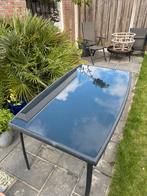 Tuintafel glazen blad, Tuin en Terras, Tuintafels, Ophalen, Gebruikt, Rechthoekig, Aluminium