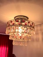 Vintage Kroonluchter met Roze Accenten, Ophalen, Gebruikt, Metaal