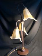 Art Deco Calla Lamp met gekrulde kapjes 62cm, Ophalen of Verzenden, Gebruikt, Glas, Minder dan 100 cm