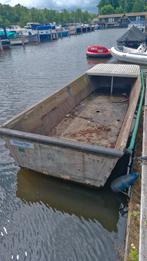 Platbodem werkboot 5 x 2 m polyester, Watersport en Boten, Ophalen, Gebruikt, Polyester, Tot 6 meter