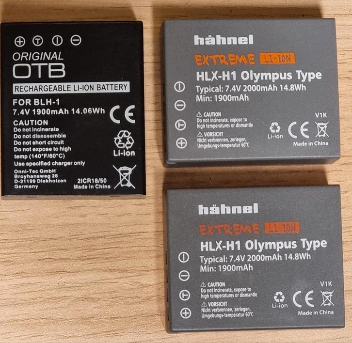 3 batterijen voor Olympus OM-D camera's., Audio, Tv en Foto, Fotografie | Accu's en Batterijen, Gebruikt, Ophalen