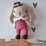 Handgemaakte knuffel konijn, Ophalen of Verzenden, Nieuw, Haken, Overige typen