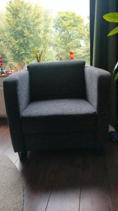 Zwarte zitstoel, Huis en Inrichting, Stoelen, Gebruikt, Eén, Kunststof, Stof, Zwart, Ophalen