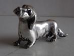 Miniatuur zilver DT5 hond teckel zilveren miniaturen, Zilver, Verzenden