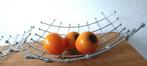 Fruitschaal - metalen/chromen - modernistische design mand, Huis en Inrichting, Overige materialen, Gebruikt, Mand, Rond
