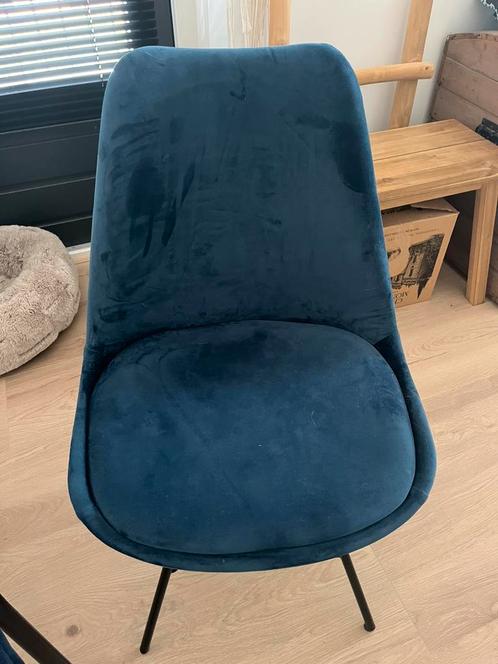 3 blauwe stoelen Loods 5, Huis en Inrichting, Stoelen, Gebruikt, Blauw, Ophalen