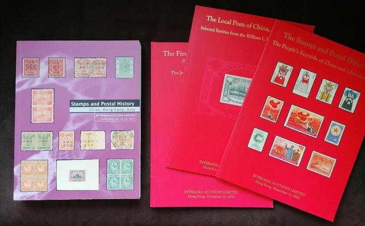 4 mooie veiling catalogussen CHINA, Postzegels en Munten, Postzegels | Toebehoren, Catalogus, Verzenden