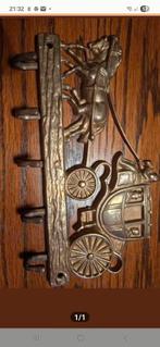 Koperen Kapstok Sleutelrek met Paard en Koets, Overige materialen, Gebruikt, Minder dan 100 cm, Ophalen