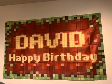 Minecraft banner met naam “David” 110x180 cm beschikbaar voor biedingen