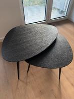 Zwarte koffietafels in pebble vorm, Huis en Inrichting, Ophalen, Minder dan 45 cm, Minder dan 55 cm, Zo goed als nieuw