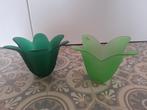 Pols Potten Vaasjes - Set van 2, Ophalen of Verzenden, Minder dan 50 cm, Groen, Glas