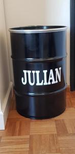 zwart metaal vat 60 liter, eventueel bedrukt met sticker, Verzenden, Nieuw, Overige typen