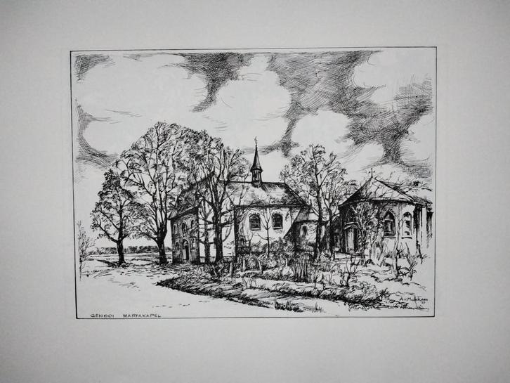 7 pentekeningen Venlo - A. v. Mullekom  -  1977, Antiek en Kunst, Kunst | Tekeningen en Foto's, Ophalen