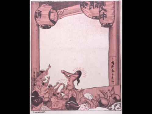 Spotprent over de Oorlog in Europa met Japans perspectief, Antiek en Kunst, Kunst | Litho's en Zeefdrukken, Verzenden