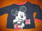 Donkerblauw shirt, 68, Disney Mickey Mouse, Kinderen en Baby's, Babykleding | Maat 68, Shirtje of Longsleeve, Ophalen of Verzenden