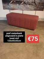 Nieuwe poef voetenbank uitgevoerd in platte tweet stof €75, Ophalen, Minder dan 50 cm, Industrieel landelijk brocante barok koloniaal boheems modern