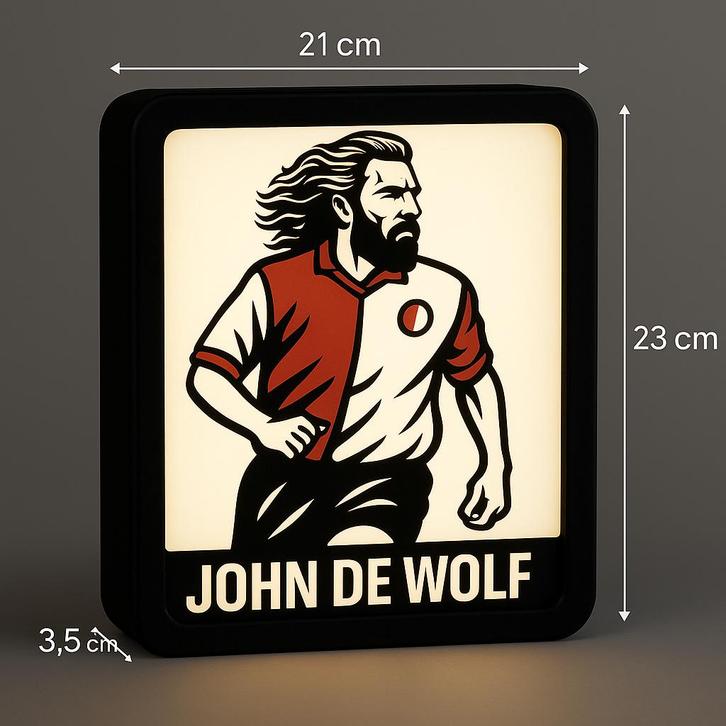 Verlichte Lightbox – John de Wolf (Feyenoord), Verzamelen, Sportartikelen en Voetbal, Nieuw, Overige typen, Feyenoord, Verzenden