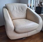 Mooie beige/roomwitte echt leren stiel (draaibaar), Ophalen, Gebruikt, Wit, Leer