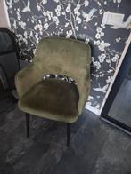Groene Velvet Eetkamerstoelen 4x, Ophalen, Gebruikt, Overige kleuren, Metaal