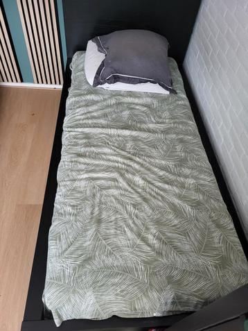 Zwart 1 persoons bed 90x200
