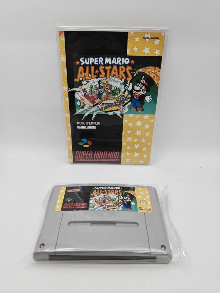 Super Mario All-stars + manual SNES, Spelcomputers en Games, Games | Nintendo Super NES, Zo goed als nieuw, Racen en Vliegen, 1 speler