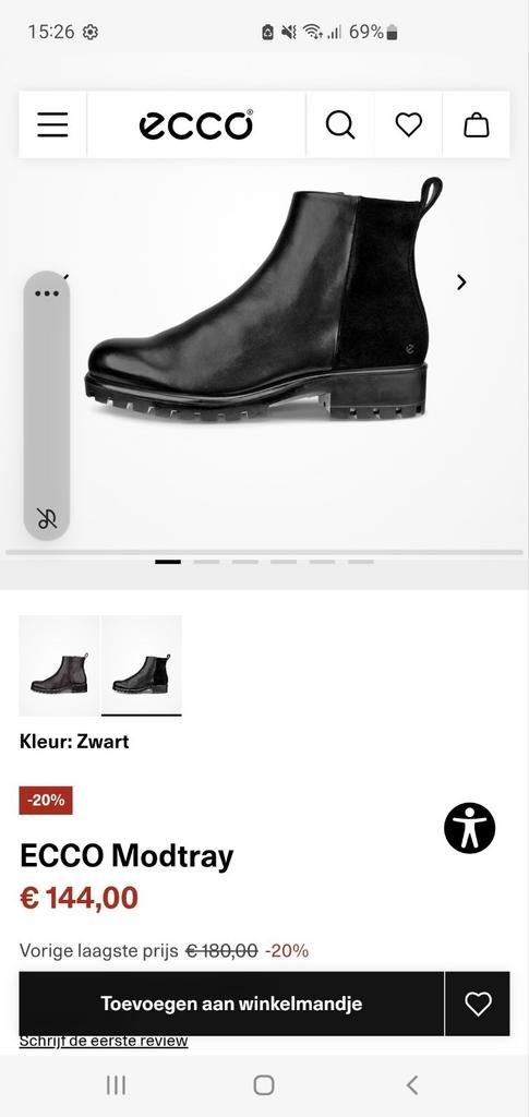 Ecco enkellaarzen maat 38, Kleding | Dames, Schoenen, Zo goed als nieuw, Zwart, Ophalen of Verzenden