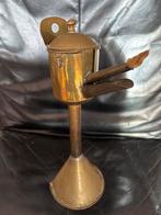 Antieke Koperen Olielamp - H 27cm, Ophalen of Verzenden, Koper