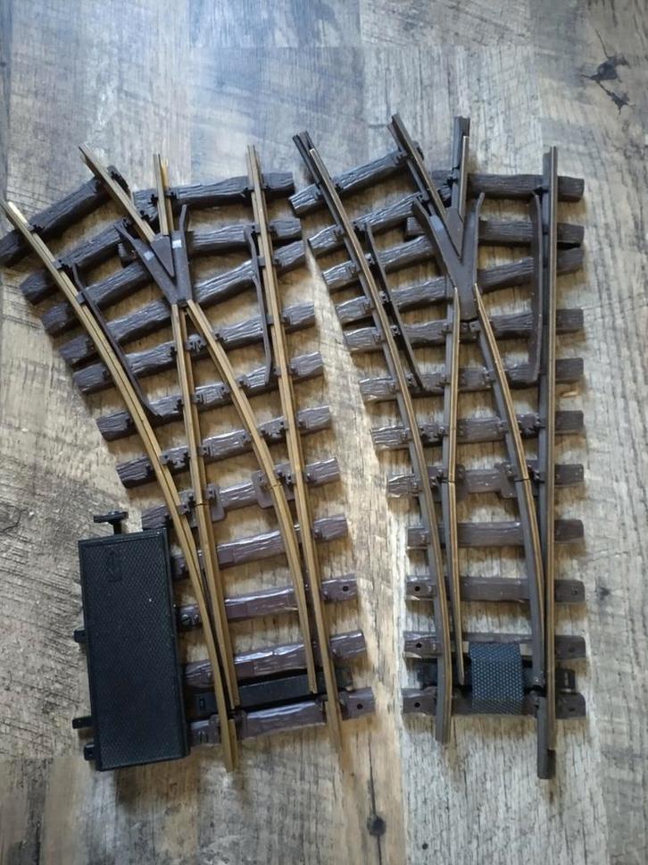 2 LGB R1 hand wissels links, Hobby en Vrije tijd, Modeltreinen | Overige schalen, Gebruikt, Rails, Gelijkstroom, LGB, Ophalen of Verzenden