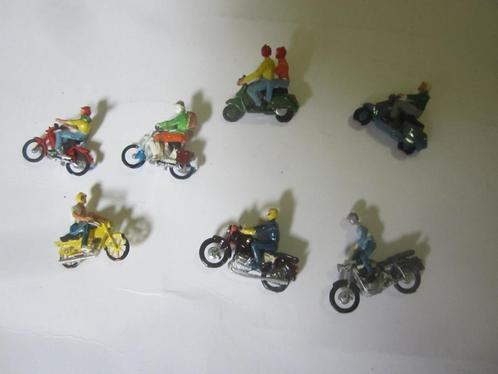 preiser bromfiets en motor rijders 7 stuks, Hobby en Vrije tijd, Modeltreinen | H0, Zo goed als nieuw, Brug, Tunnel of Gebouw