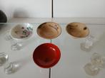 4 kleine schaaltjes keramiek en hout, Ophalen of Verzenden