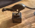 Prachtige bronzen rennende poema / luipaard., Verzenden, Brons